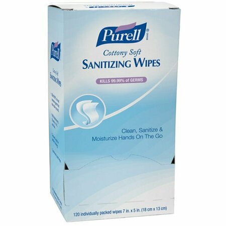 PURELL Purell 9027-12 Cottony Soft Sanitizing Wipes 120 Count Self-Dispensing Display Box - 12/Case, 12PK 381P902712